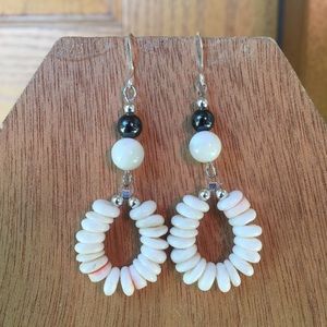 Sterling silver, shell, and mother of pearl